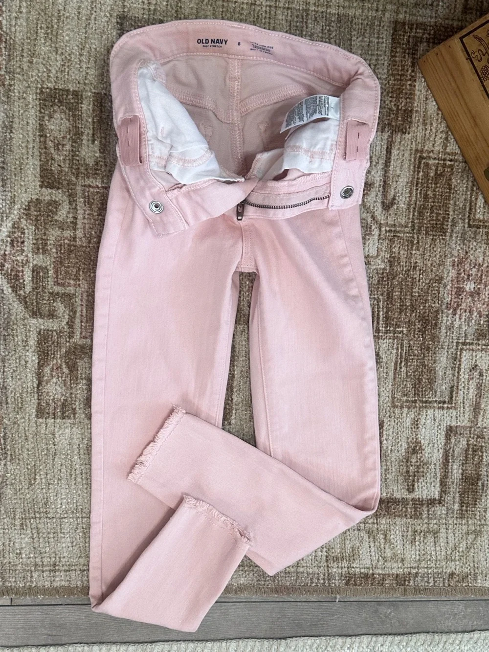 Old Navy Girls Extra High Rise Light Pink Rockstar Jeggings Skinny Jeans sz 8